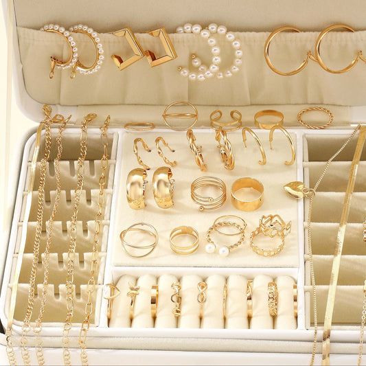 54-Piece Elegant Jewelry Set – Earrings, Necklaces, Rings, & Bracelets in a Versatile 4-in-1 Collection for Daily Wear