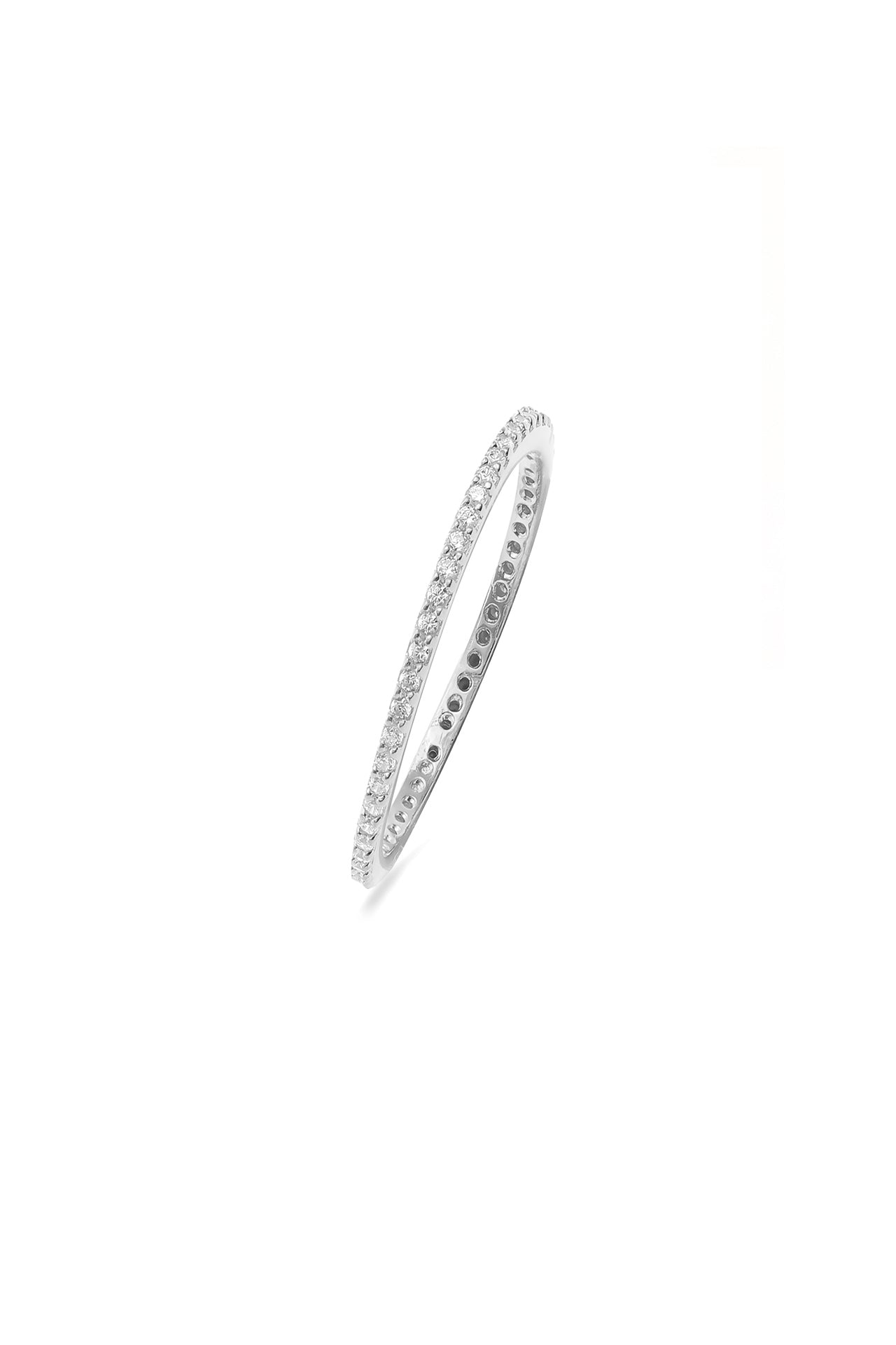925 Sterling Silver Full Eternity Cubic Zirconia Ring