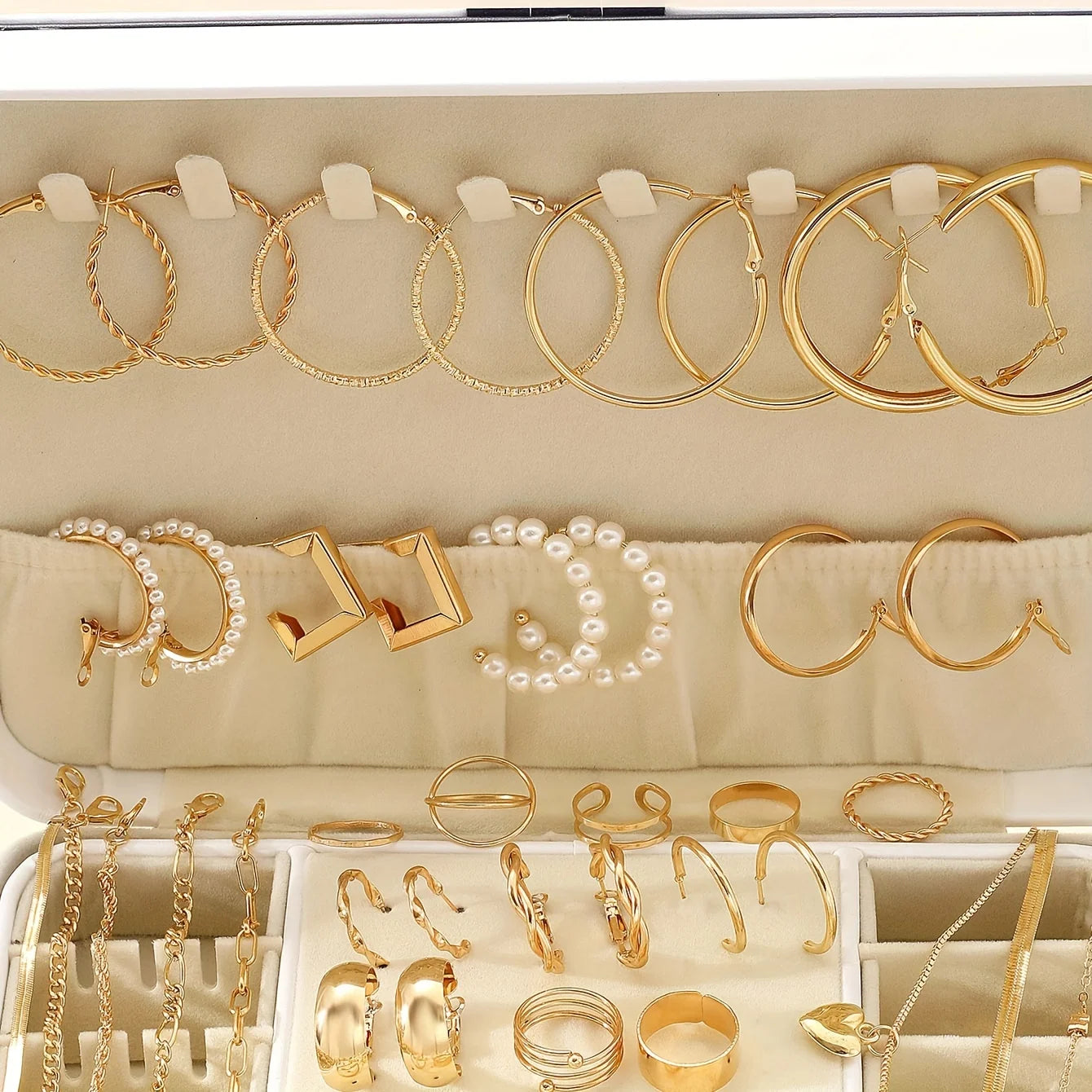 54-Piece Elegant Jewelry Set – Earrings, Necklaces, Rings, & Bracelets in a Versatile 4-in-1 Collection for Daily Wear