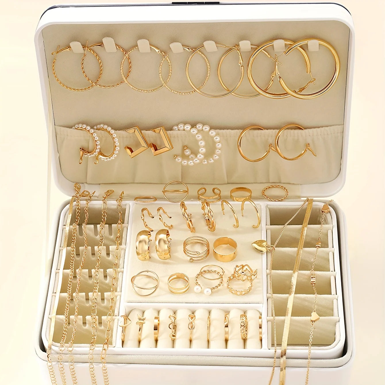54-Piece Elegant Jewelry Set – Earrings, Necklaces, Rings, & Bracelets in a Versatile 4-in-1 Collection for Daily Wear