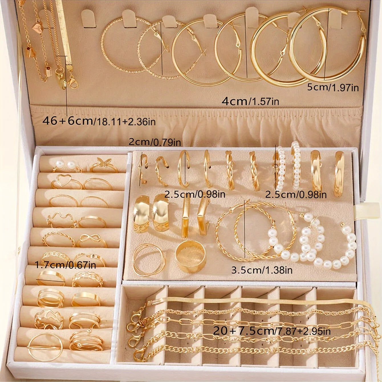 54-Piece Elegant Jewelry Set – Earrings, Necklaces, Rings, & Bracelets in a Versatile 4-in-1 Collection for Daily Wear