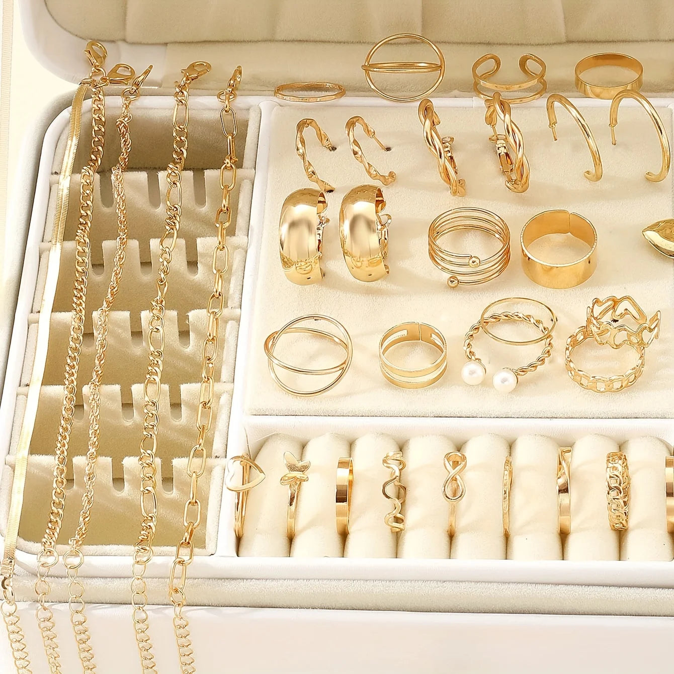 54-Piece Elegant Jewelry Set – Earrings, Necklaces, Rings, & Bracelets in a Versatile 4-in-1 Collection for Daily Wear
